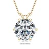 RAPRGOLD Moissanite Solitaire Pendant Necklace  S925 Sterling Silver Jewelry For Women 16