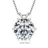 RAPRGOLD Moissanite Solitaire Pendant Necklace  S925 Sterling Silver Jewelry For Women 17