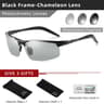 CllOIO Photochromic Polarized Sunglasses For Men  Day  Night Driving AntiGlare Glasses 7
