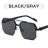 Mens Retro Metal Sunglasses  Half Frame Square Design For Outdoor Sports  Casual Fashion 7