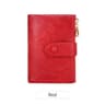 Minimalist Womens Short Wallet  Double Zipper Leather Card Holder  Coin Purse 12