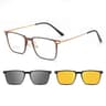 VIZION 3in1 Pure Titanium Glasses Frame  Full Rim Square Eyewear With Polarized ClipOn Sunglasses   8