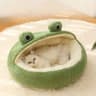 FrogShaped Plush Pet Nest  Cozy Dog And Cat Den 7