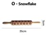 Christmas Wooden Embossed Rolling Pin  Snowflake  Reindeer Design For Festive Cookies Fondant  Past
