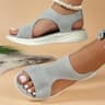 ElegantStride Womens Wedge Sandals  Breathable FlyKnit Comfort With Chic OpenToe Design 9