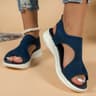 ElegantStride Womens Wedge Sandals  Breathable FlyKnit Comfort With Chic OpenToe Design 6