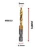 Titanium Plated HSS Hex Shank Screw Tap Drill Bits  Metric M3M10 7