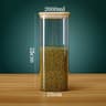 Eco Stack Square Glass Storage Jars With Bamboo Lid  Stylish Airtight Canisters For Coffee Grains   9