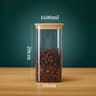 Eco Stack Square Glass Storage Jars With Bamboo Lid  Stylish Airtight Canisters For Coffee Grains   7