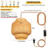 Bamboo Lantern Pendant Light  HandWoven Natural RattanWicker E27 Hanging Fixture For Home  Restaura 7