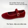 Velvet Mary Jane Streetwear Ballet Flats  Womens HandStitched Solid Colour Loafers 11