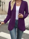 PitStripe Brushed Knit Cardigan Jacket  Womens SolidColor Casual Knit Outerwear 9