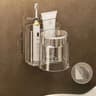 2PCS Set Toothbrush Holder With Mouthwash Cup  WallMounted Bathroom Storage Rack 7