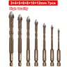 Cross Hexagon Tile  Glass Drill Bit  MultiSurface Triangle Alloy Core For Wood Metal Ceramic Plasti 7