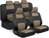 Universal Beige FullSet Car Seat Covers  Front  Rear Split Bench Fit For Trucks Vans SUVs 20