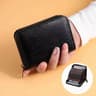 HeritageVault Vintage Solid Leather Zip Wallet  MultiSlot Card  Coin Pouch 10