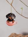 Acrylic Dog Charm Ornament  Festive Boho Puppy Pendant For Tree Backpack Or Car 6
