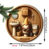 Country Farmhouse Style Wooden Toilet Sign  Charming Dwarf Design Round 8x8 Inch 5
