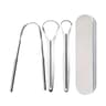 PureClean Stainless Steel Tongue Scraper Set  UShaped Tongue Cleaner Kit 1234Piece In Case 9