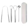 PureClean Stainless Steel Tongue Scraper Set  UShaped Tongue Cleaner Kit 1234Piece In Case 10