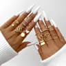 58PCS Vintage Heart Snake Butterfly Rings Set For Women Gold Plated Fashion Jewelry 6