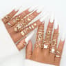 58PCS Vintage Heart Snake Butterfly Rings Set For Women Gold Plated Fashion Jewelry 7