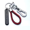 Trendy DIY Mobile Phone Number Plate Leather Rope Car Keychain For Men 8