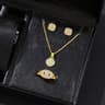 Luxury Cube Necklace Earrings And Ring Jewelry Set For Women 10