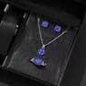 Luxury Cube Necklace Earrings And Ring Jewelry Set For Women 13