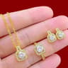 Luxury Cube Necklace Earrings And Ring Jewelry Set For Women 6