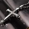 2024 Crystal Jesus Cross Pendant Necklace For Men Stainless Steel 9
