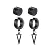 Mens Punk Cross Magnetic Earrings Set Stainless Steel Non Piercing 5 Pairs 7