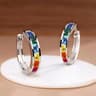 Classic Hoop Earrings With Princess Square CZ For Women Simple Elegant Versatile Jewelry 10