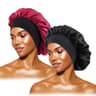 Womens Satin Wide Brim Sleep Bonnet With Elastic Band 14