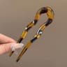 Tortoiseshell U Shaped Hair Fork Acetate Hairpin For Elegant Buns And Updos 6