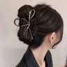 Elegant Bow Metal Hair Claw Clip  Gold  Silver Geometric Hollow Hairpin For Women 9