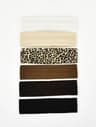 FlexFit LeopardPrint  Solid Headband Set  6Piece SweatAbsorbing Headbands For Unisex Sports  Leisur 6