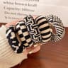 Checkered Comfort Stretch Hair Rings  Versatile Black  White Pack 5