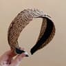 French Stripe Yarn WideEdge Headband  Solid Color High Headband For Women  Girls 15