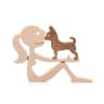 Family Puppy Wood Dog Craft Figurine Desk Ornament 9