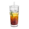StripeGlass 20oz Glass Cup With Lid And Straw  Transparent Drinking Glass For Juice Water  Iced Cof 7