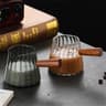 BaristaCraft Glass Cup With Wood Handle  6oz  12oz  16oz Drinking Mug For Coffee Juice  Iced Drinks 10