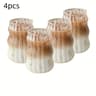 Stripe Clear Glass Cup Set With Handle  HeatResistant Tumbler For Iced Coffee Juice Milk  Tea 4 Or  6