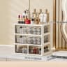 Cream Glow Multi Tier Cosmetic Organizer With Drawers 10