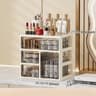 Cream Glow Multi Tier Cosmetic Organizer With Drawers 12