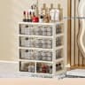 Cream Glow Multi Tier Cosmetic Organizer With Drawers 7