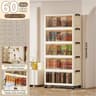 Clear View Foldable DoubleDoor Rolling Storage Cabinet 236 In 18