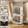 Transparent Foldable Mobile Wardrobe Closet 3150in Large Capacity Organizer 10