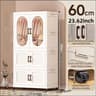 Double Door Foldable Wardrobe With Wheels 2362in Magnetic Closet Organizer 7