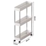 Bathroom Storage Rack With Wheels  34 Tier Slim Rolling Utility Cart For Bathroom Kitchen  Living R 6